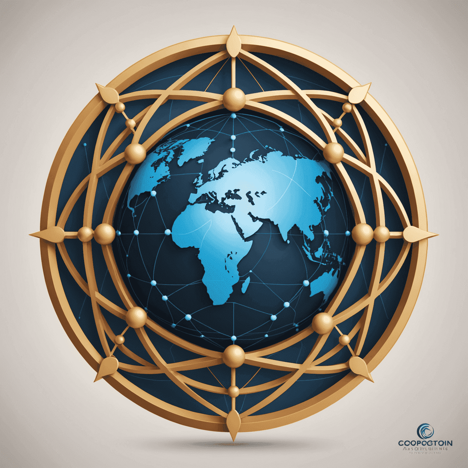 Consulting Agency Global logo featuring a stylized globe with interconnected nodes, symbolizing global business connections