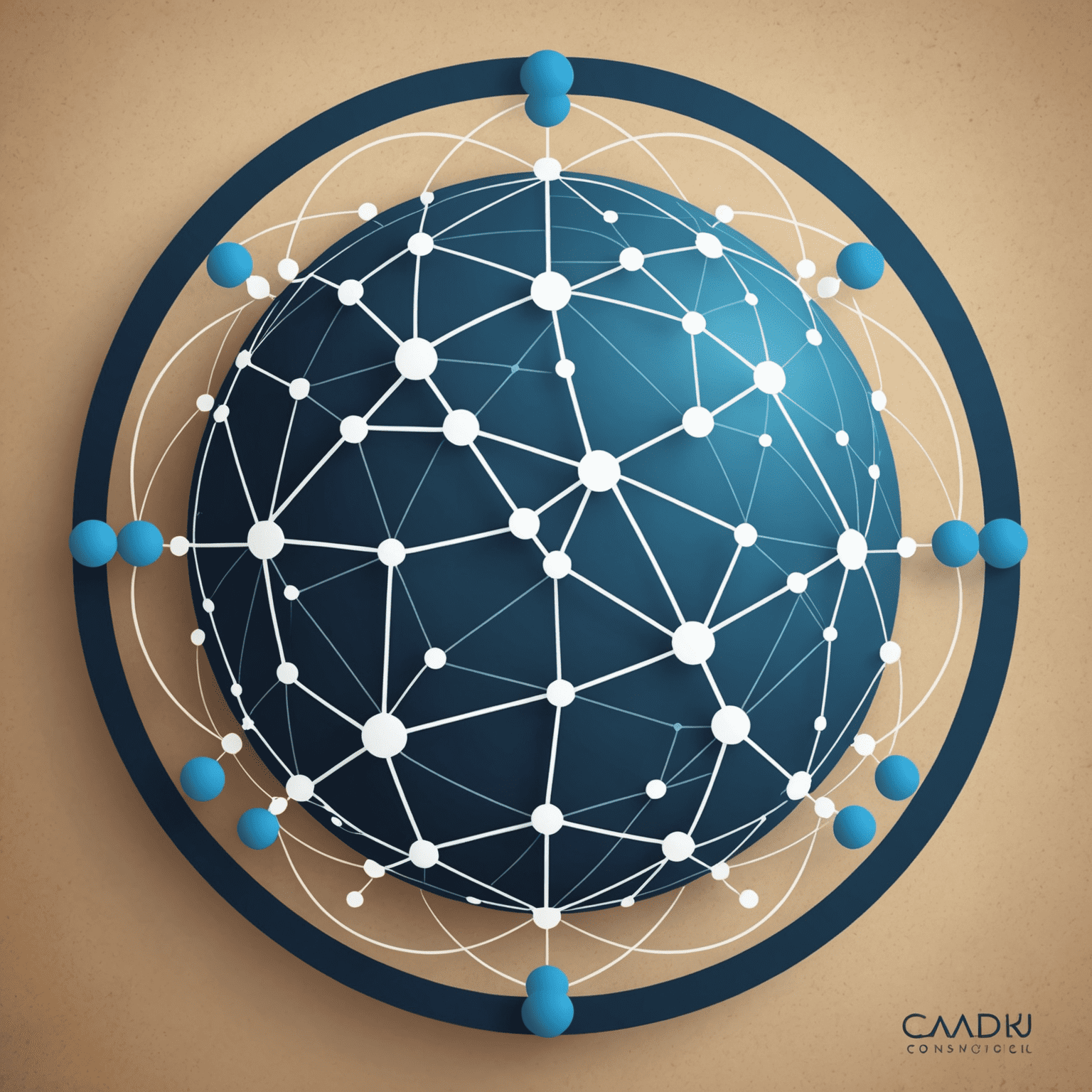 Consulting Agency Global logo featuring a stylized globe with interconnected nodes, symbolizing global business connections